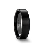 Black Ceramic pipe cut wedding ring with brushed finish