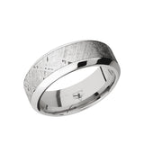 Titanium men's wedding band with 5mm of meteorite inlay and flat or...
