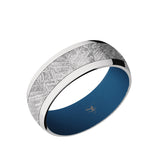 Cobalt Chrome domed men's wedding band with 5mm of meteorite inlay featuring...