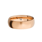14K Yellow, White, or Rose Gold domed men's wedding band featuring a...