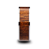 Flat Tungsten Carbide ring with exotic mahogany hard wood inlay and polished...