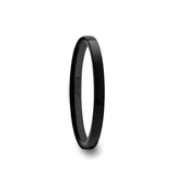 Tungsten Carbide flat wedding ring with brushed finish for women