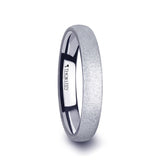 Tungsten Carbide domed wedding ring with sandblasted crystalline finish