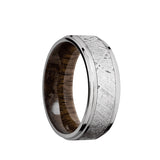 Cobalt Chrome men's wedding band with 5mm of meteorite inlay and flar,...
