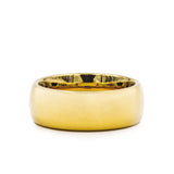 Gold Plated Tungsten Carbide domed wedding ring with polished finish