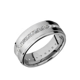 Platinum men's wedding band with an eternity of .07 or .05 carat...