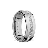 Platinum men's wedding band with an eternity of .07 or .05 carat...