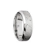 Titanium men's wedding band with 5mm of meteorite inlay and flat or...