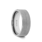 Tungsten flat men's wedding ring with brushed finish. Tungsten rings are one...