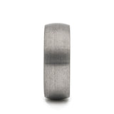 Tungsten Carbide domed men's wedding band with brushed center featuring a rose...