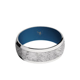 Cobalt Chrome domed men's wedding band with 5mm of meteorite inlay featuring...