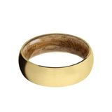 10K, 14K, or 18K Yellow Gold domed men's wedding band with a...