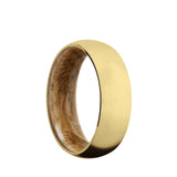 10K, 14K, or 18K Yellow Gold domed men's wedding band with a...