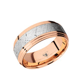 14K Rose Gold or 14K Yellow Gold men's wedding band with 4mm...