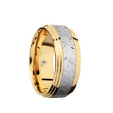 14K Rose Gold or 14K Yellow Gold men's wedding band with 4mm...